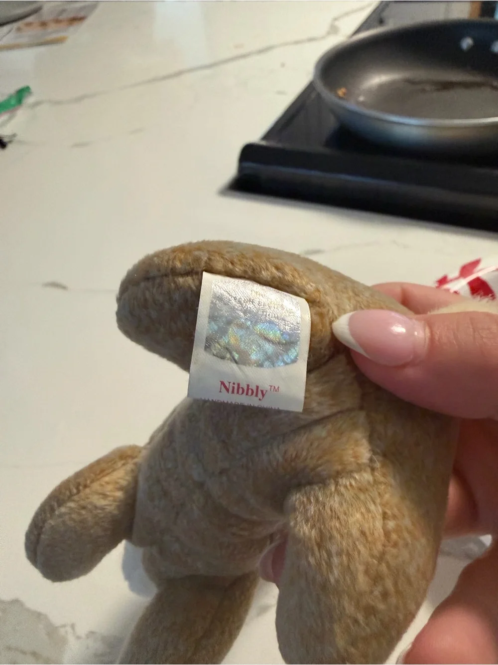 Plush Bunny Small Pet Toy - Cream and Light Brown